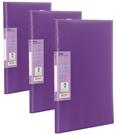 Pentel DCF343V - Recycology Display Book Vivid 30 Pockets A4 Viol DCF343V,Purple,Medium (Pack of 3)