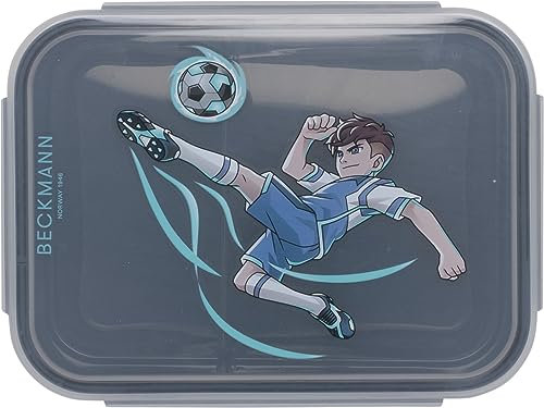 Beckmann, Brotdose Magic League, für Kinder, mit herausnehmbarer Trennwand, Grundschule Lunchbox, Black