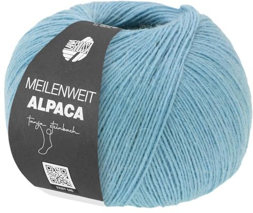 LANA GROSSA Meilenweit 100 Alpaca | Kuschelweiches Alpaka-Sockengarn, im Wollprogramm bis 30°C | Handstrickgarn aus 70% Alpaka & 30% Polyamid | 100g Wolle zum Stricken & Häkeln | 420m Garn FB2009