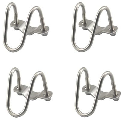 Faspiroty Edelstahl-Kreuzspanner M6 x 20 x 25, doppelter U-förmiger Schraubverschluss, Kreuzrohr-Schnalle, 4 Stück