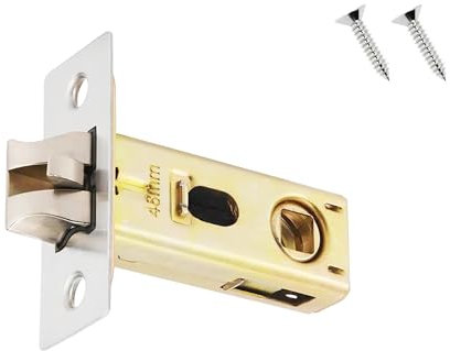 Qrity Perno Tubular de 48 mm, Perno de Tenon de Horquilla, Perno de Muelle de Puerta Silenciosa, Puerta Interior con Panel de Acero Inoxidable, Manija de Puerta de Palanca