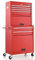 GYMAX Carrello Portautensili da Officina, Design 2 in 1 con Rotelle, Carrello con 6 Cassetti, Porte Scorrevoli e Serratura di Sicurezza, 61,5 x 33 x 132 cm (rosso)