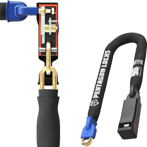 PENTAGON Bike Chain Key Lock - Magnetic Patented Gold Secure Heavy Duty Anti Theft Lock for Bicycles E-Bikes Scooters and Motorcycles - Maximum Security Master Tool Bike Protector (35.5'')