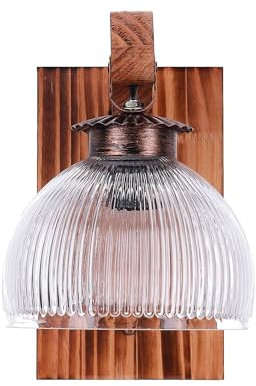 TIBU Wandlampe aus Holz Vintage Wandleuchte Innen Esstisch Wohnzimmer E27 Galge 1 flammig