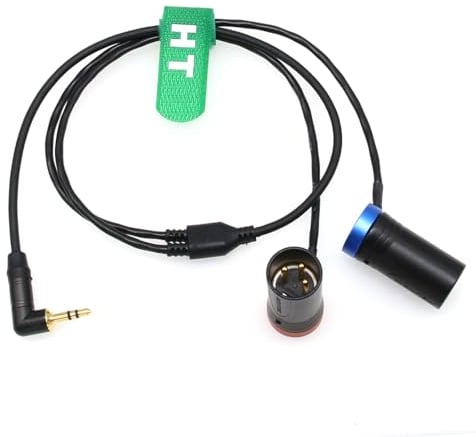 HangTon Audio Cable for Rode Wireless GO II Mic to Sony FX9 Camera Sound Mixer Recorder, 3.5mm 1/8 to Dual XLR 3-pin 2-Channel Low-Profile 50cm