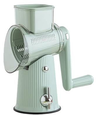 Rotary Cheese Grater Multi Purpose Vegetable Cutter Food Grater Cheese Grater Rotary Lettuce Shredder Veg Shredder Grater Machine Cheese Grater with Handle Hand Crank Kitchen Vegetable Slicer (A)