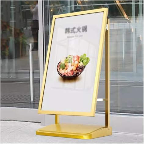 Plakatständer, Hinweisständer für Restaurants und Geschäfte, Ständer für Schilder mit vertikaler und horizontaler Ansicht, Menüanzeige-Hinweisständer für Kirchenschulen (Farbe: GOL
