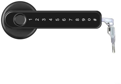Fingerabdruck-Türschloss, Keyless Entry Smart Lock für Tuya App Remote Entriegelung Keyless Electronic Keypad Code Türschloss Biometrischer Fingerabdruckschlüssel (schwarz)