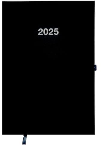 ADINA Buchkalender A4 1 Tag auf 1 Seite auch sonntags (2025 schwarz)