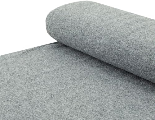 Walkstoff Walkloden MERINO 100% Merinowolle Mantelstoff grau meliert - Meterware ab 25 cm x 144 cm - Stoff zum Nähen