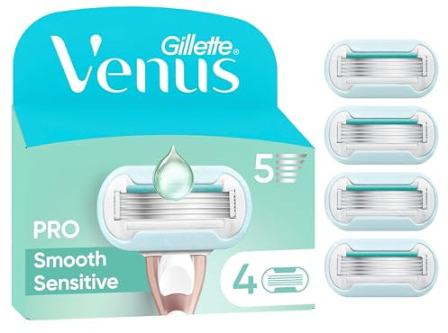 Gillette Venus Pro Smooth Sensitive Rasierklingen für empfindliche Haut, 4 Ersatzklingen