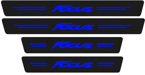 KLHYWEN Auto Kohlefaser Einstiegsleisten Für Fo-rd Focus 1 2 3 4 MK1 MK2 MK3 MK4 Tuning Zubehör 4 STÜCKE Auto Scuff Plate Türschwelle Sill Aufkleber,Blue