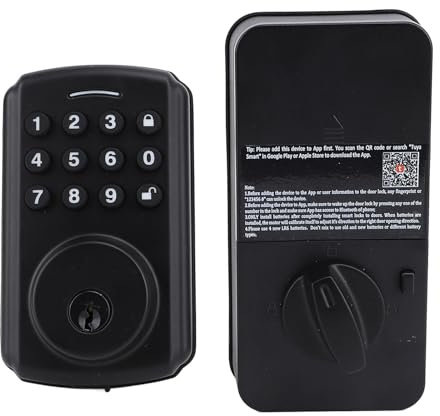 Cerradura de Puerta de Entrada sin Llave, Cerradura de Puerta con Teclado de Aleación de Aluminio, Control de Aplicación de Clave de Códigos, Cerradura de Puerta Electrónica