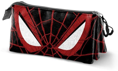 Marvel Spiderman Vision-Dreifach Federmäppchen, Schwarz, 23 x 11 cm