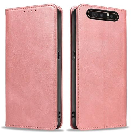 LBH Handyhülle Smartphone-Hülle für Samsung Galaxy A80 Klapphülle Magnetverschluss Kartenfächer Geldfach Standfunktion Case Etui Rundumschutz Schutzhülle Rosa