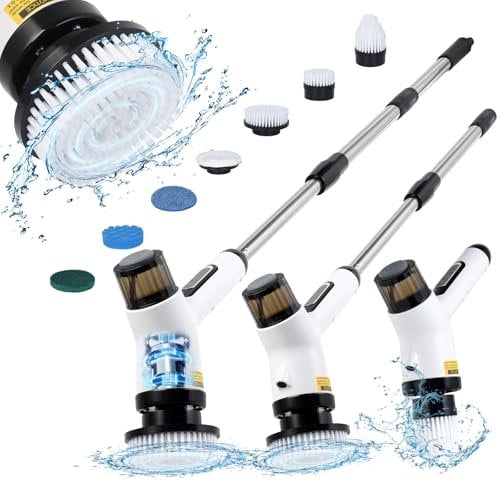 OTraki Elektrische Reinigungsbürste Haushalt Bürste Elektrisch Reinigung mit 7 Austauschbaren Bohrbürstenköpfen Putzbürste Elektrisch Klein für Bad Küche Fliesenboden Auto