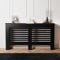 OHS Large Radiator Heating Furniture Cover, Stylish Wooden Frame Slatted Design Decorative Top Shelf Radiator Cover MDF for Living Room Bedroom Hallway, Black