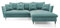 DomoHome Ecksofa Glam mit Schlaffunktion, Freistehend, Ottomane und Goldenen Füßen – Samtsofa im Glamour-Stil für Ihr Wohnzimmer, mit Zierkissen, 258x167x91cm, Rechte Seite MÜNZE