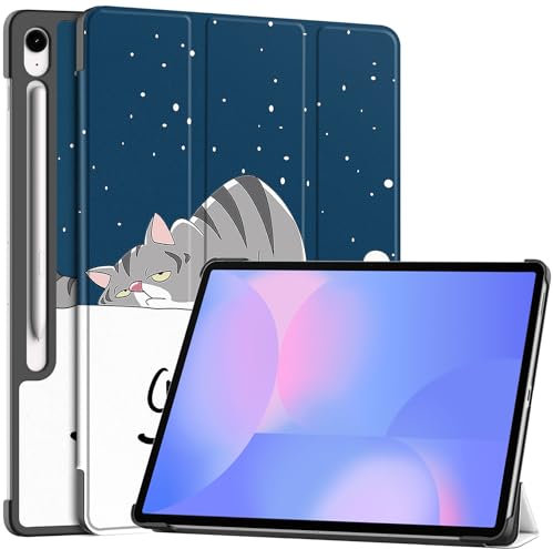 Case for Samsung Galaxy Tab S10 FE+ Plus 13.1 inch 2025 (SM-X620, SM-X626, SM-X626B) Cover Lightweight Shockproof Slim Shell Multi-Angle View Stand with Auto Wake/Sleep - Lazy Cat