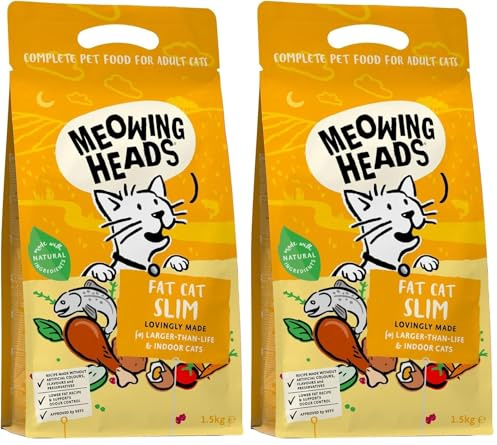 Meowing Heads Complete Dry Cat Food 1.5kg - Fat Cat Slim - Vet Approved (Pack of 2)