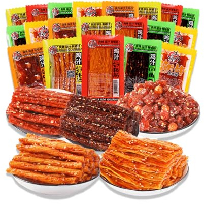 BaiLiSnacky Latiao 16 G 20 Paquets Snacks Épicés Chinois Végétariens Collations De Fête Occasionnelles Nourriture Rayures Épicées
