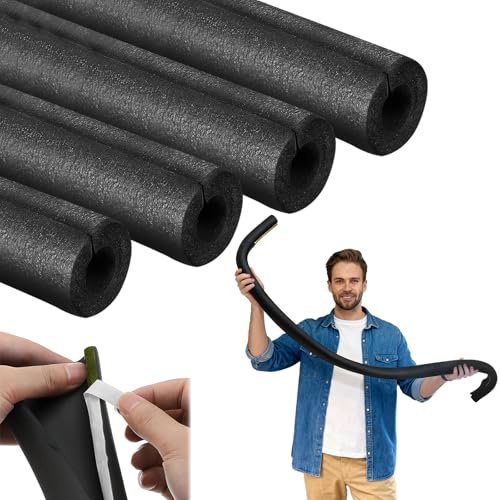 FUYITE 4 Pack 6 Feet 3/4'' Pipe Insulation Foam Tube with Double Sided Tape