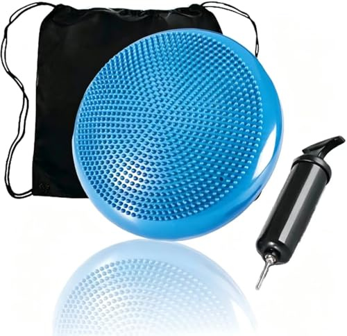 Balance Kissen Ballsitzkissen für Koordinations Rückentraining, Orthopädisches Sitzkissen, Luftkissen für Fitnesstraining inkl. Pumpe Workout Guide Bag, Balancekissen