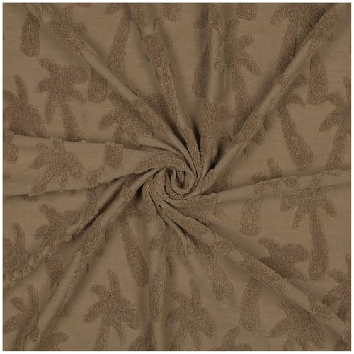 Jacquard-Frottee Palme ab 0,5m x 155cm unifarben Baumwolle Frotteestoff Farbwahl