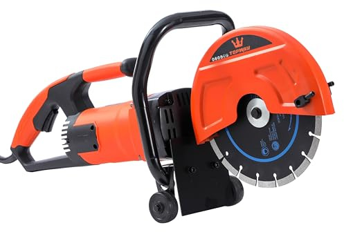 TOPWAY Electric Concrete Saw, 235mm, 1800W Power Disc Saw, 90mm Cut, Diamond Blade Included, for Cutting Stone, Brick, Tile & More, Model 101001