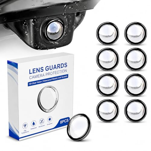 8PCS Backup Camera Rain Shield, Essential Car Rear View Camera Cover for Dust and Scratch Protection, High Transparency Anti Scratch Waterproof Cover for Reversing Cameras