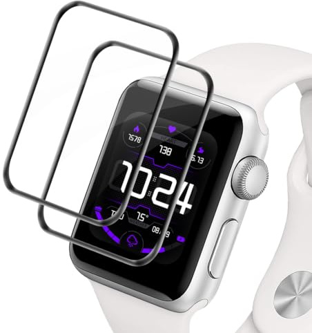 Carantee 2 pezzi Vetro Temperato per Apple Watch Series 4/5/6/SE 40 mm, Ultra Chiaro, Antigraffio, Senza bolle, Anti-Trace Apple Watch 40 mm, Protezione schermo, 3D Curvo, Anti-sporco Vetro Protezione