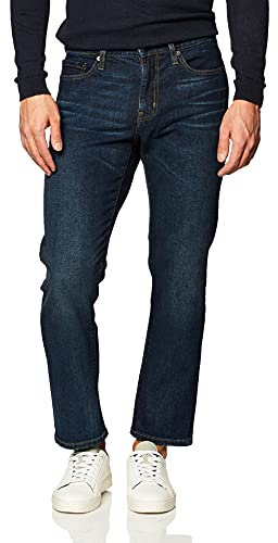 Amazon Essentials Jean Stretch Coupe Droite Homme, Délavé Foncé, 36W / 30L