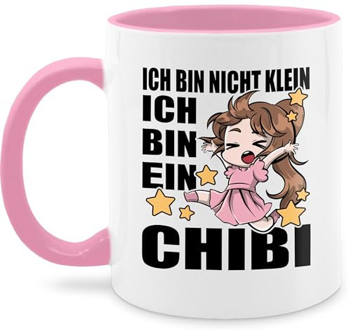 Tasse Tassen 325ml - Anime Manga - ich bin nicht klein ich bin ein Chibi - schwarz - 325 ml - Rosa - anime-tassen anime-tasse mug geschenke für fans wärmende fuer milchkaffee grosse