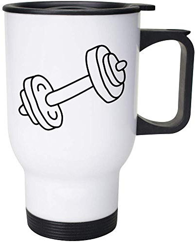 Azeeda 400ml 'Dumbbell' Reusable Coffee/Travel Mug (MG00029005)