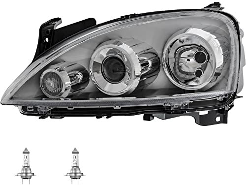 EISENFELS Bundle Set 70775026 Scheinwerfer links + Leuchtmittel H7 Classic kompatibel mit Corsa C F08 F68