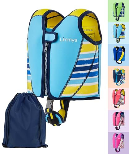 Limmys Premium Schwimmweste für Kinder – Moderne Schwimmhilfe für Jungen, Mädchen und Kleinkinder – Mit praktischer Tragetasche