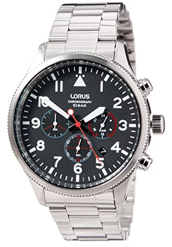 Lorus Herren-Uhr Chronograph Quarz Edelstahl mit Metallband RT363JX9