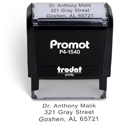 Promot Self Inking Stamp- Up to 3-Line Personalized Rubber Stamp (Small)