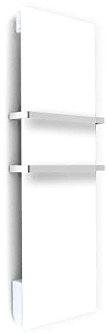ILO -Radiateur Sèche Serviette Électrique Soufflant -1750W-Blanc | +17 Motifs, Design Unique -Rayonnnant -Extra Plat- IP44-2 barres Inox -Orientation Verticale - Éco, Silencieux- France -