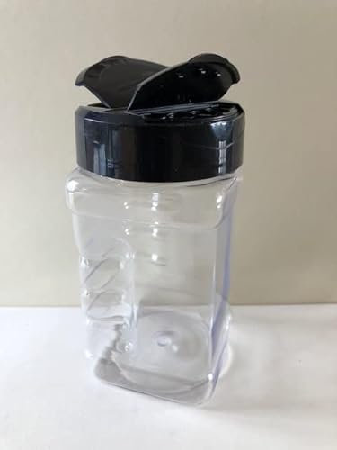 300ml Clear Plastic Gripper Jar with Black shaker Cap (12)
