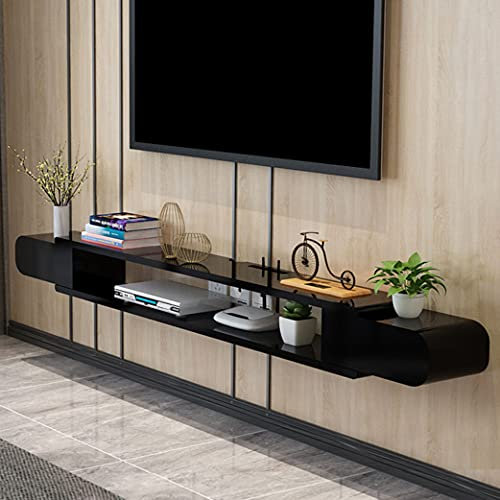 Modernes schwebendes Regal Wohnzimmereinheit Regal zum Aufhängen TV-Schrank an der Wand montierte Medienkonsole Aufbewahrungsregale Unterhaltungszentrum Aufbewahrungsregal für 47-52-Zoll-Fer