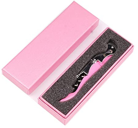Cuchillo de camarero de acero inoxidable, 68 g, acero inoxidable, con caja de regalo, color rosa