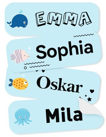 NIIMBOT Etiketten für D11/D110/D101 Etikettendrucker, Namensaufkleber für Kinder, Wasserfeste Namensschilder für Gegenstände, Optimal für Kita Schule und Kindergarten (Marine)