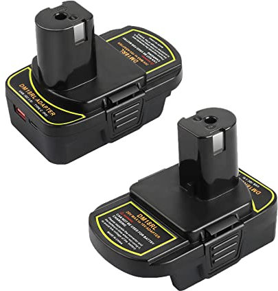 ZLWAWAOL DM18RL Battery Adapter with USB Plug and Type C Compatible with Dewalt 20V Lithium Ion Battery and Milwaukee M18 Converted to Ryobi 18V P108 ABP1801 Battery