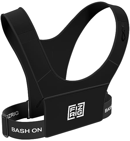 FIZRIG Running Phone Holder Vest | Chest Phone Pouch | Lightweight | Secure Key Clip Holder | Reflective | 2 Shoulder Pockets | Men & Women