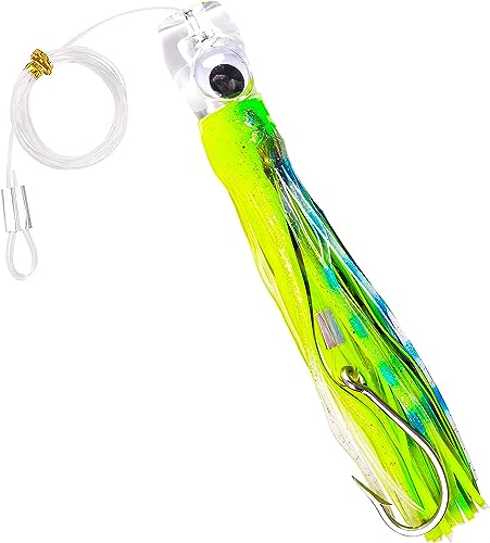 Salzwasser Angelköder für Thunfisch, Trolling Köder Oktopus Angelköder Schleppköder für Mahi Marlin Thunfisch Delfin Wahoo Hai Tiefseefischen Köder mit Vorfach Haken Tintenfisch Röcke