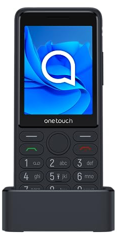 TCL 4022S - Téléphone Portable avec Clavier, Grand écran 2,8, Haut-Parleur Puissant, Bouton SOS, Caméra VGA, Batterie en Veille de 10 Jours, Radio FM, Bluetooth, Base de Chargement Incluse, Noir