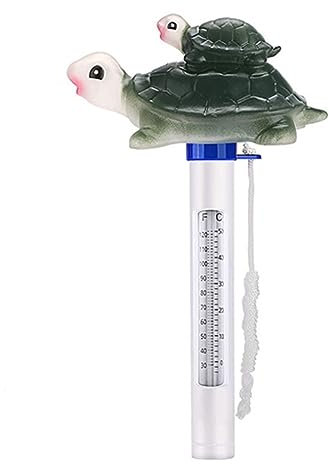 BAMFY Thermometre Piscine Flottant Facile à Lire Tortue Thermomètre à Eau Naufrage avec Ficelle for L'extérieur Piscine Intérieure, étang, Les Thermes