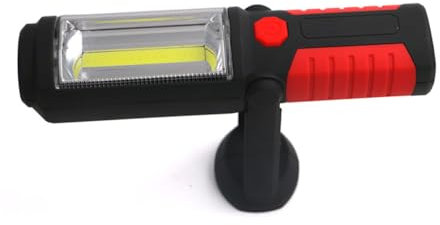 Mikikit Aufladbare Usb-led-taschenlampe Mit Magnetfuß Und Haken Für Outdoor-einsatz Notlampe Akku Zum Aufladen Von Smartphones Rot