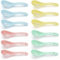 Evanda Ceramic Soup Spoons 12 Pieces, Asian Chinese Japanese Korea Porcelain Soup Spoon for Soup, Dumpling, Wonton, Cereal, Dishwasher Safe